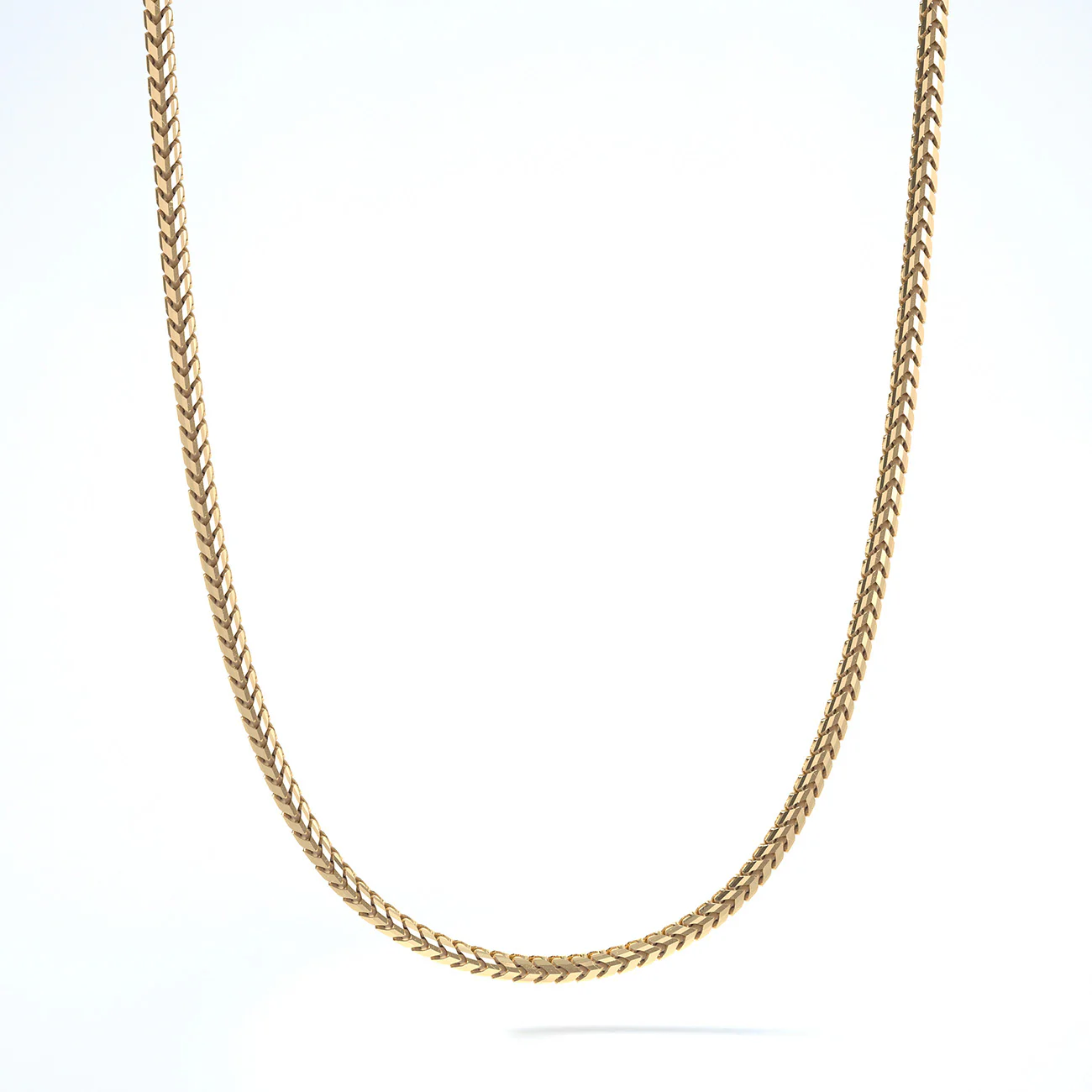 1.5mm Diamond Cut Franco Chain, 14k Yellow Gold - USA Made