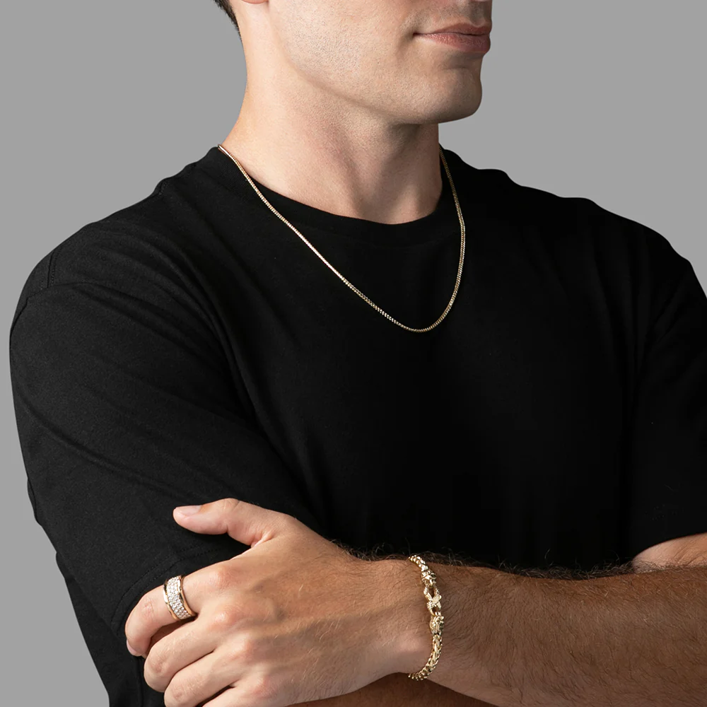 2mm Diamond Cut Franco Chain, 14k Yellow Gold - Image 4