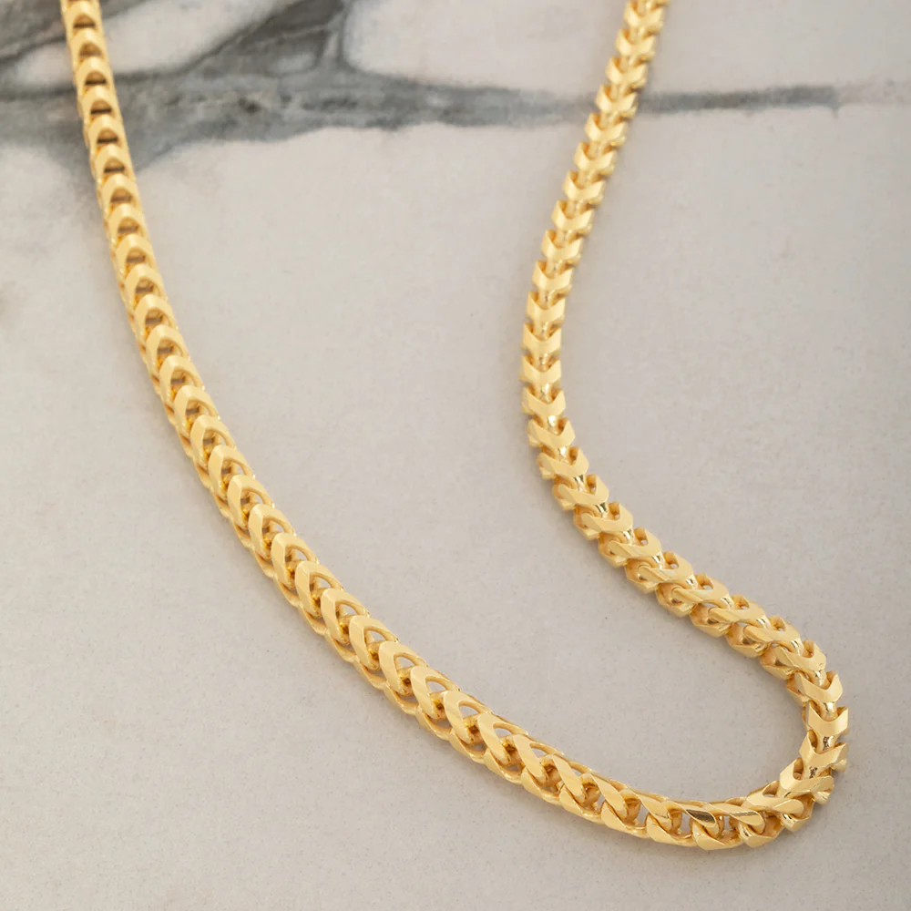 2mm Diamond Cut Franco Chain, 14k Yellow Gold - Image 3