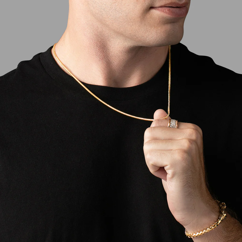 2mm Diamond Cut Franco Chain, 22k Gold - Image 5