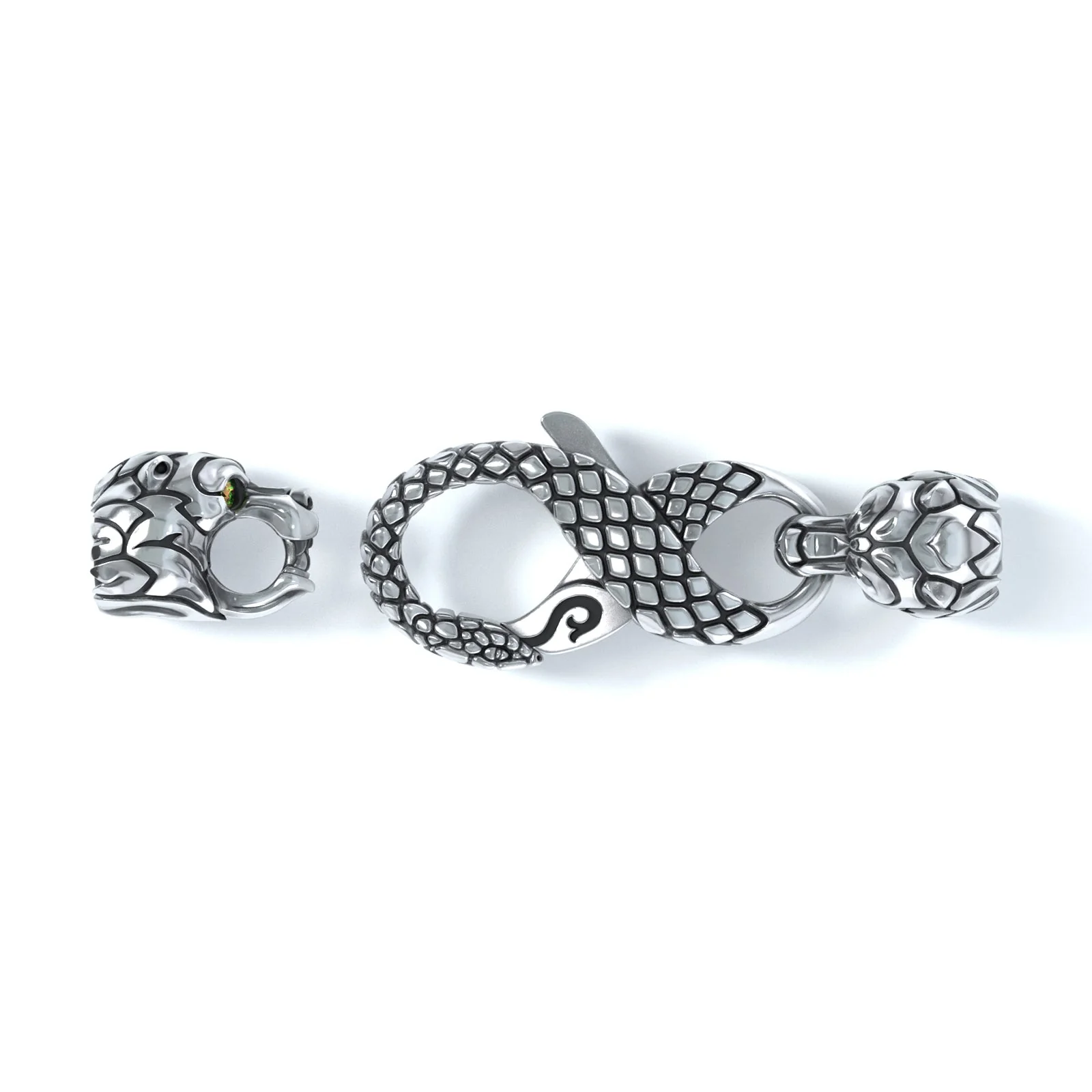3mm Bear Signature Clasp, Silver
