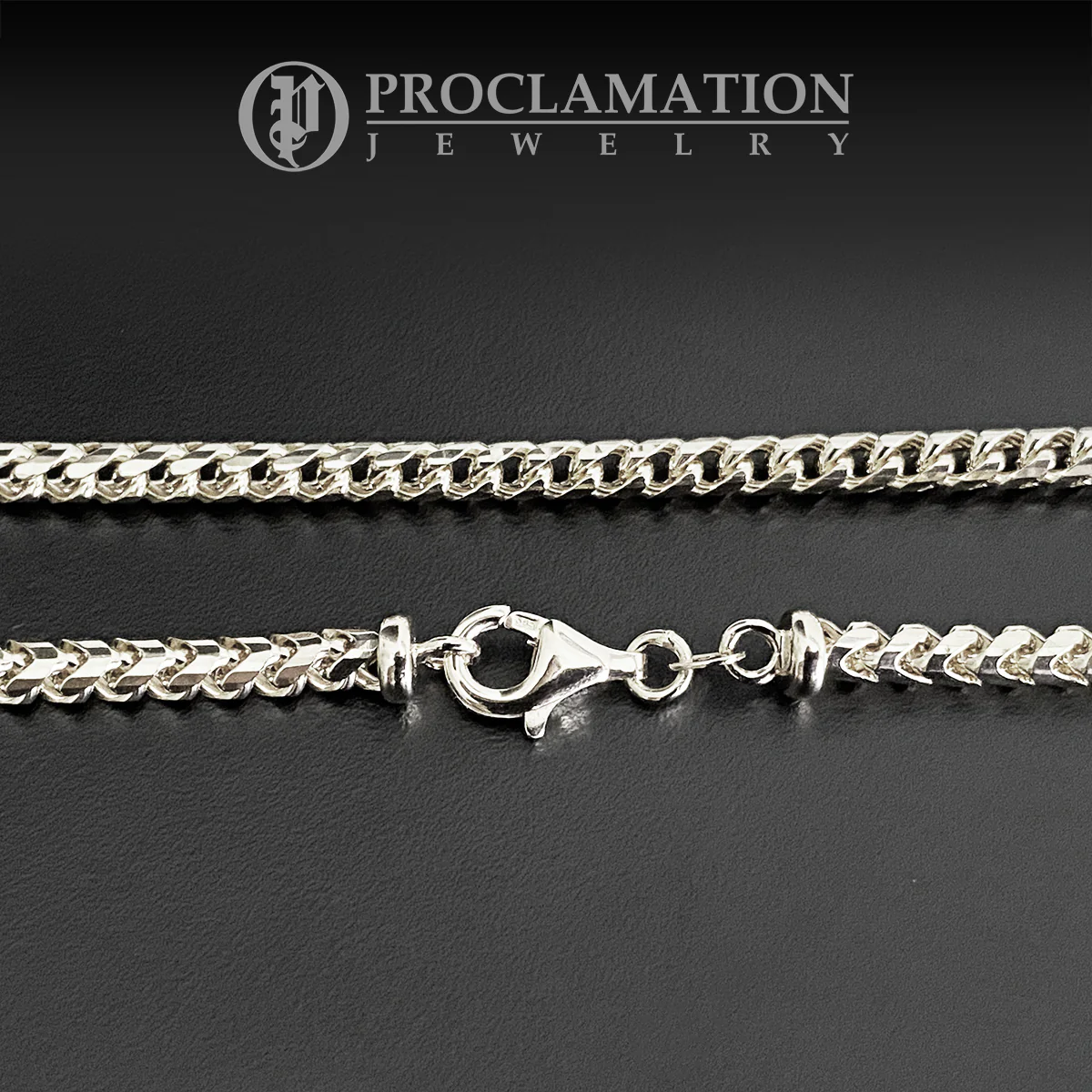 3mm Diamond Cut Franco Chain, 14k White Gold - Image 5