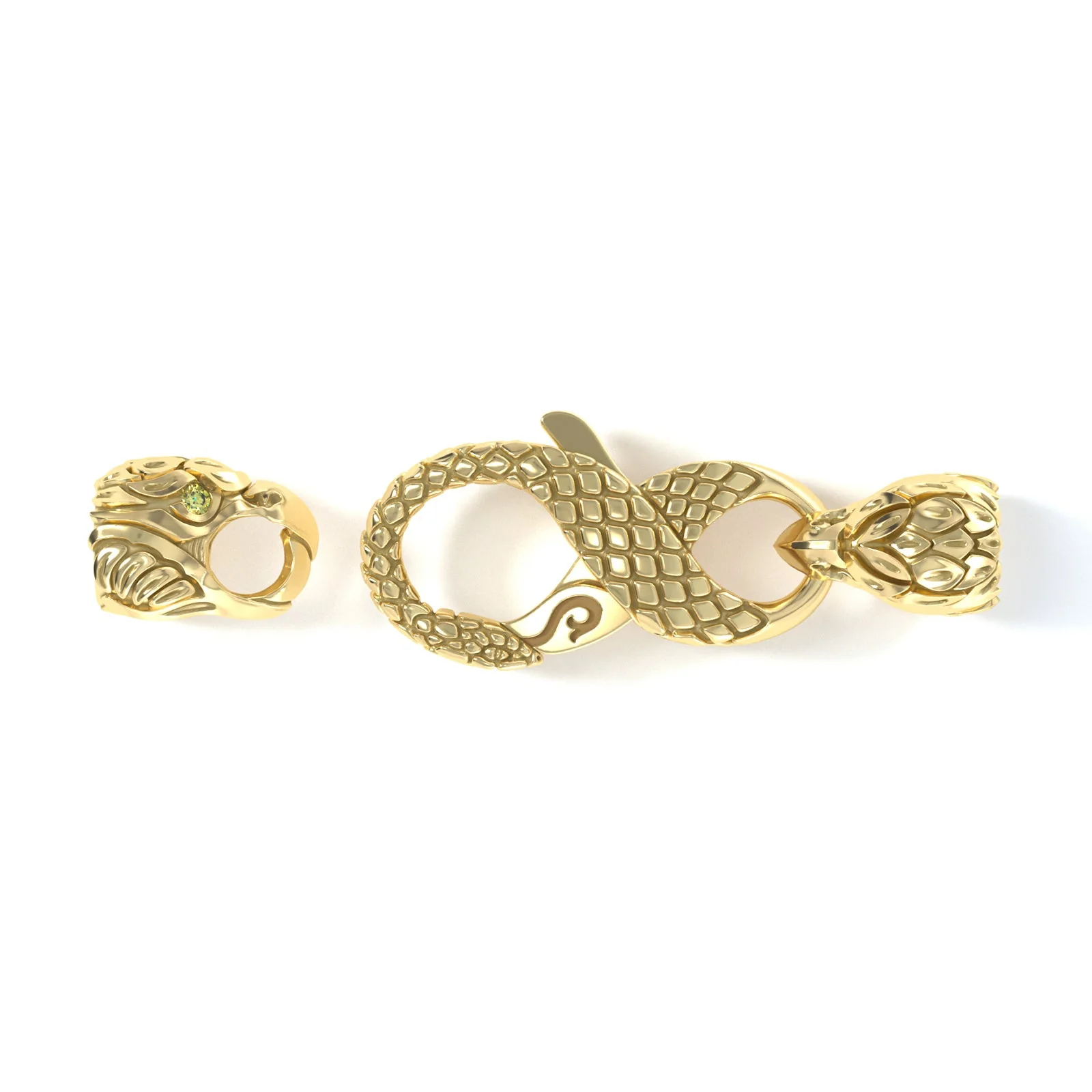 3mm Eagle Signature Clasp, 18k Yellow Gold