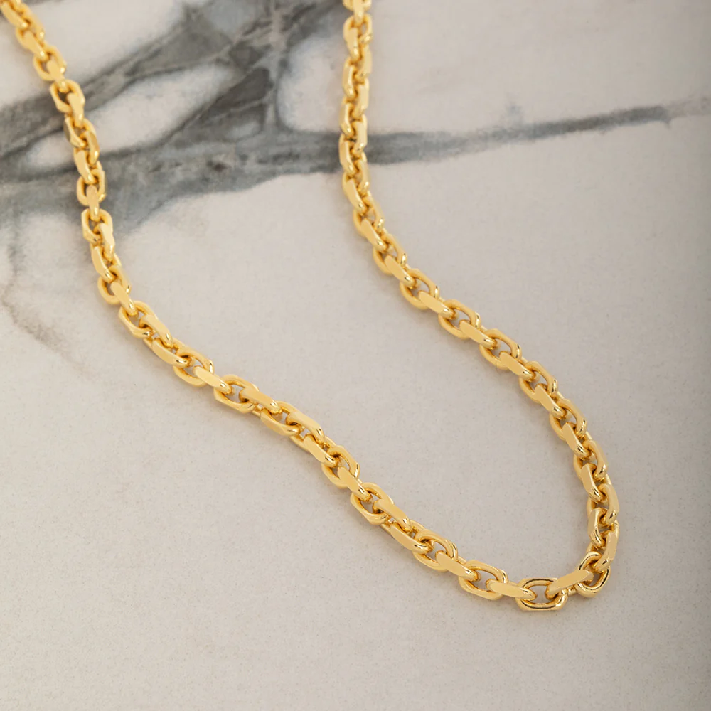 3mm Hermes (Heavy Link) Chain, 14k Yellow Gold - Image 4