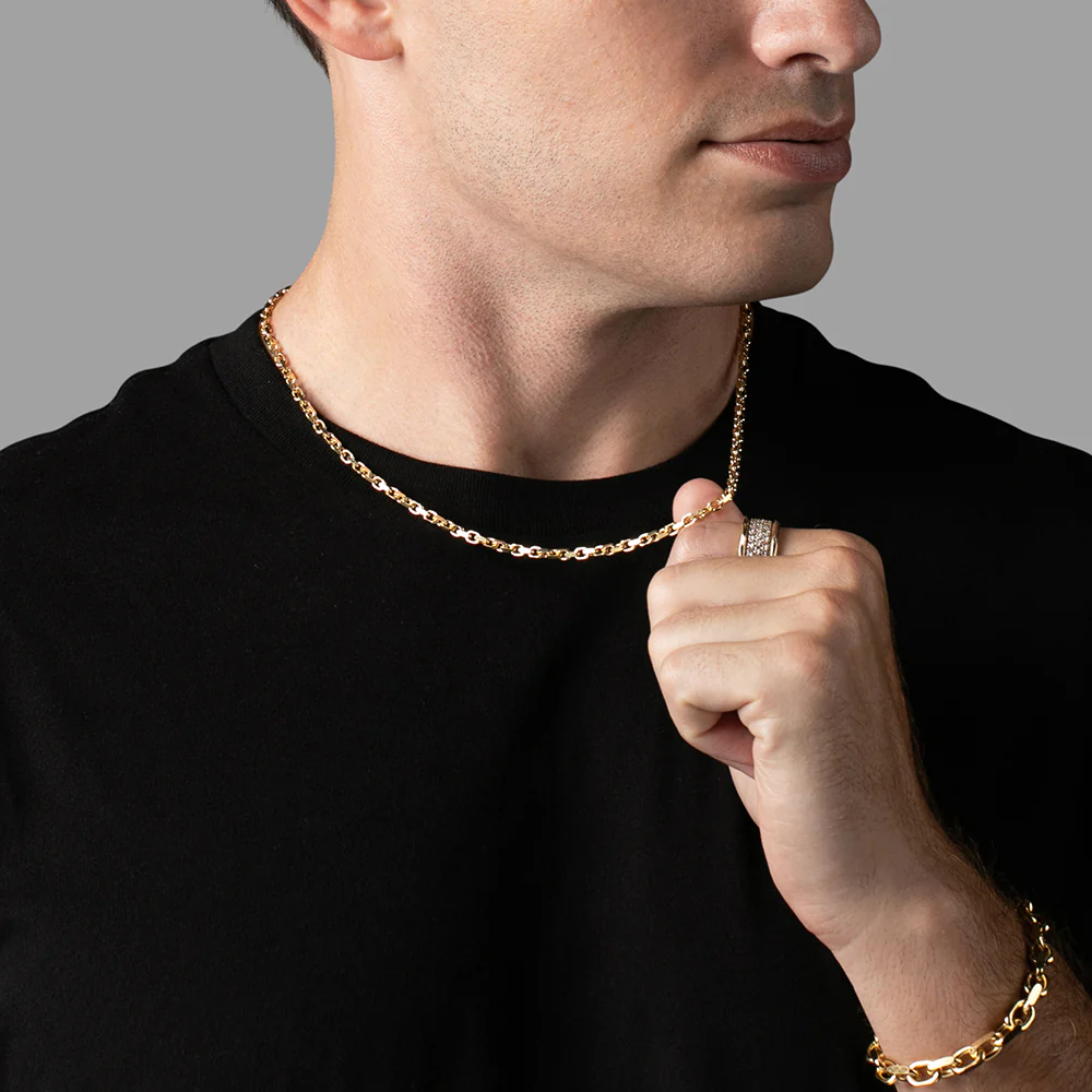 3mm Hermes (Heavy Link) Chain, 14k Yellow Gold - Image 6