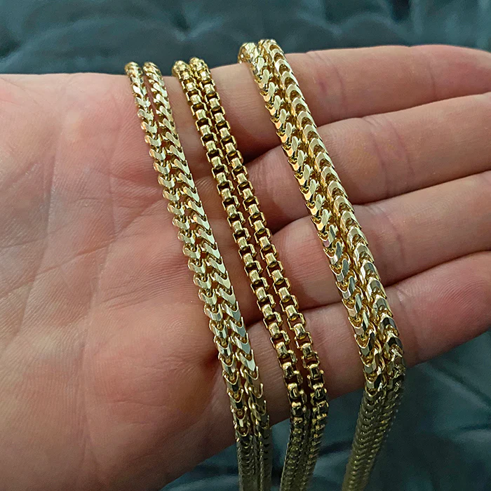 3mm Round Box Chain, 14k Yellow Gold - Image 4