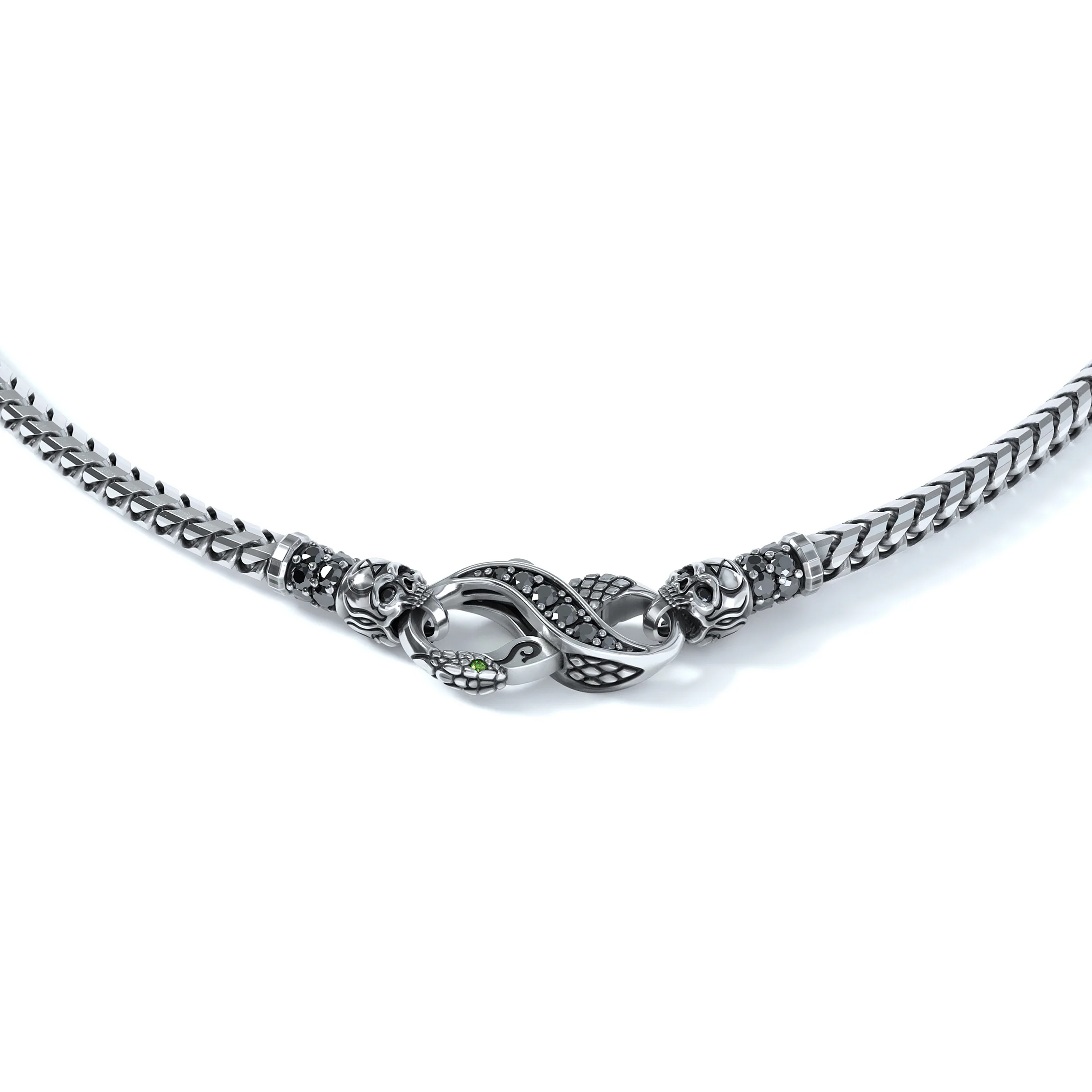 3mm Skull King's Clasp, Silver - Image 2