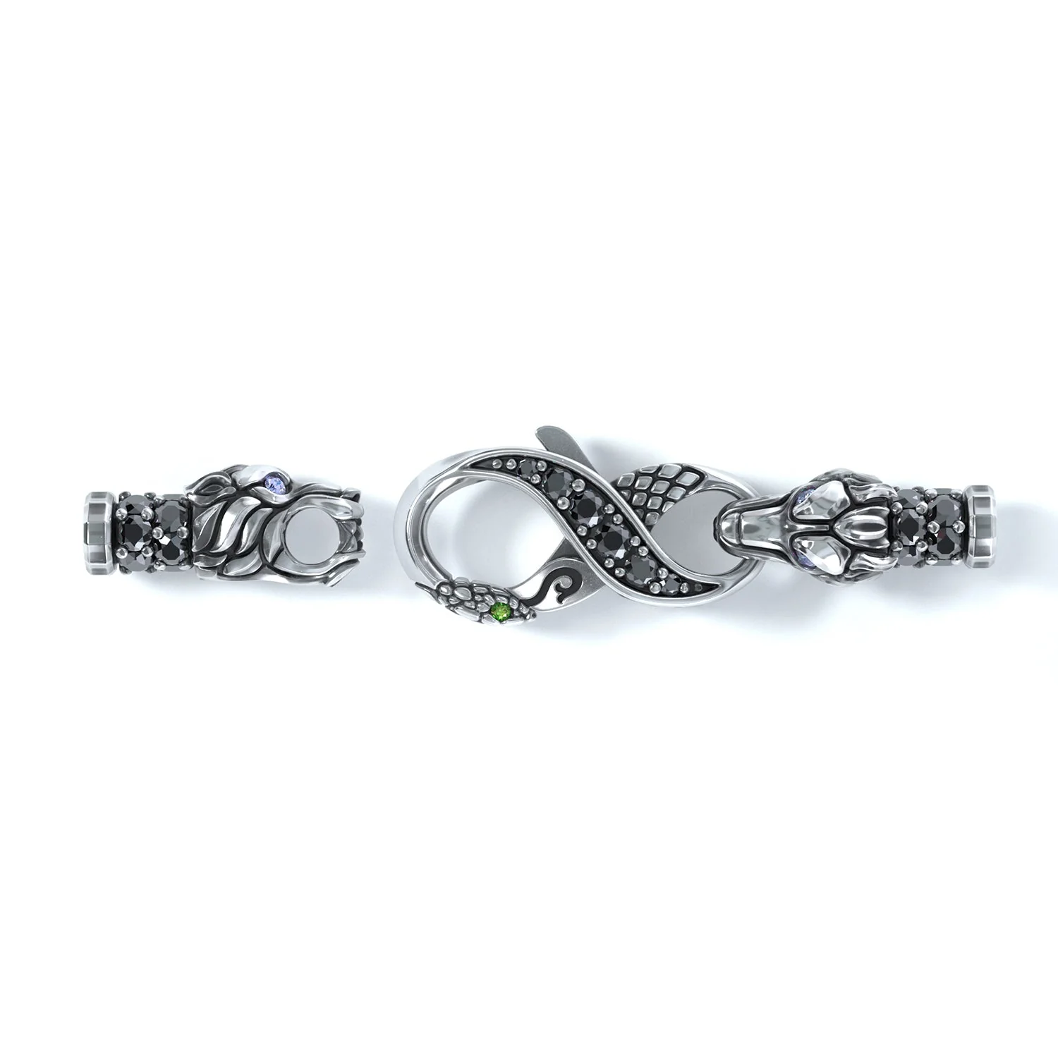 3mm Wolf King's Clasp, Silver