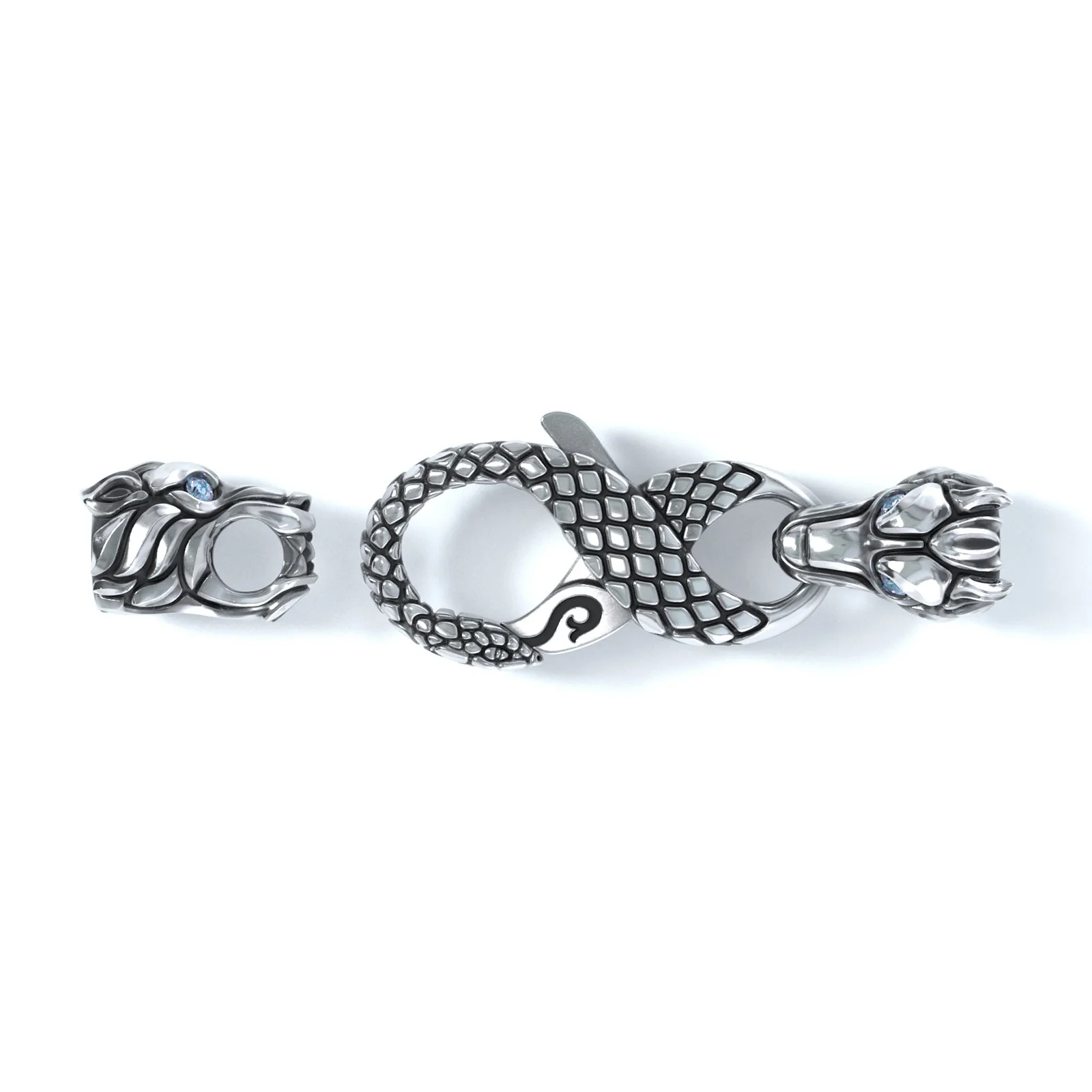 3mm Wolf Signature Clasp, Silver