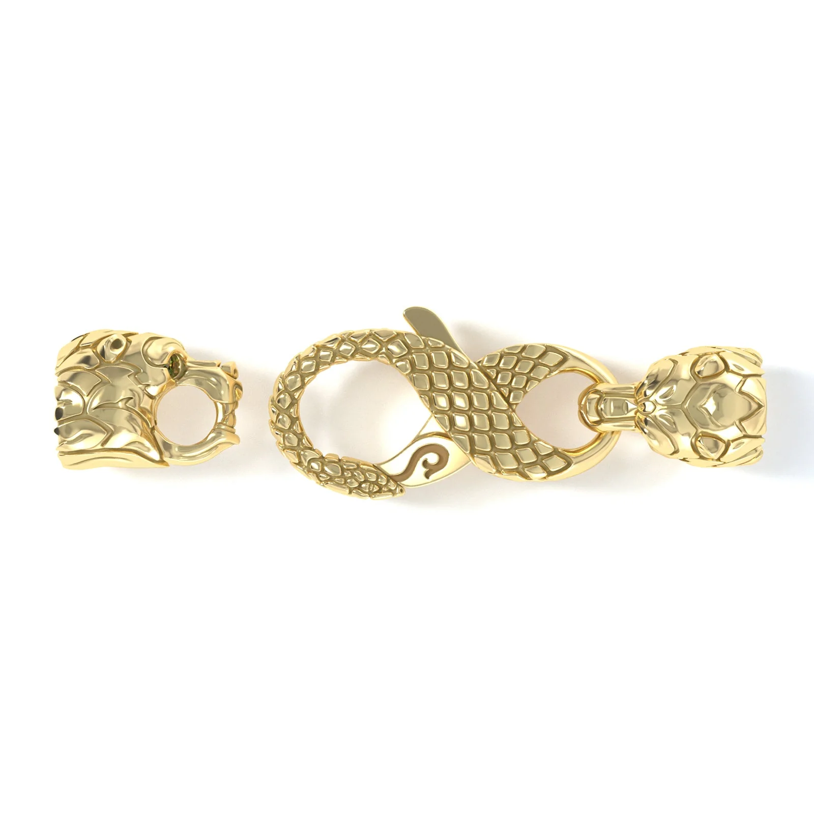 4mm Bear Signature Clasp, 18k Yellow Gold