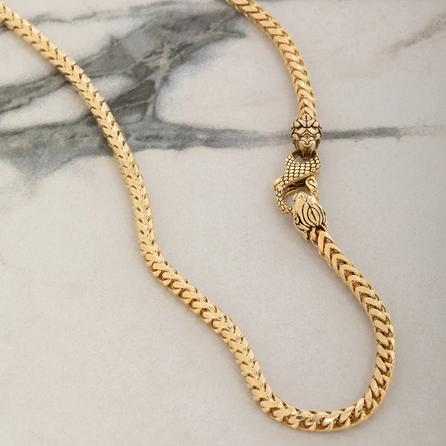 4mm Diamond Cut Franco Chain, 18k Yellow Gold - Image 4