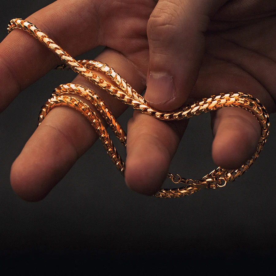 4mm Diamond Cut Franco Chain, 22k Gold - Image 3