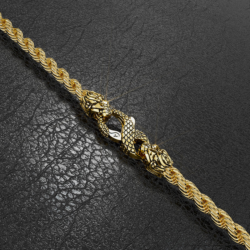 4mm Diamond Cut Rope Chain, 14k Yellow Gold - Image 4