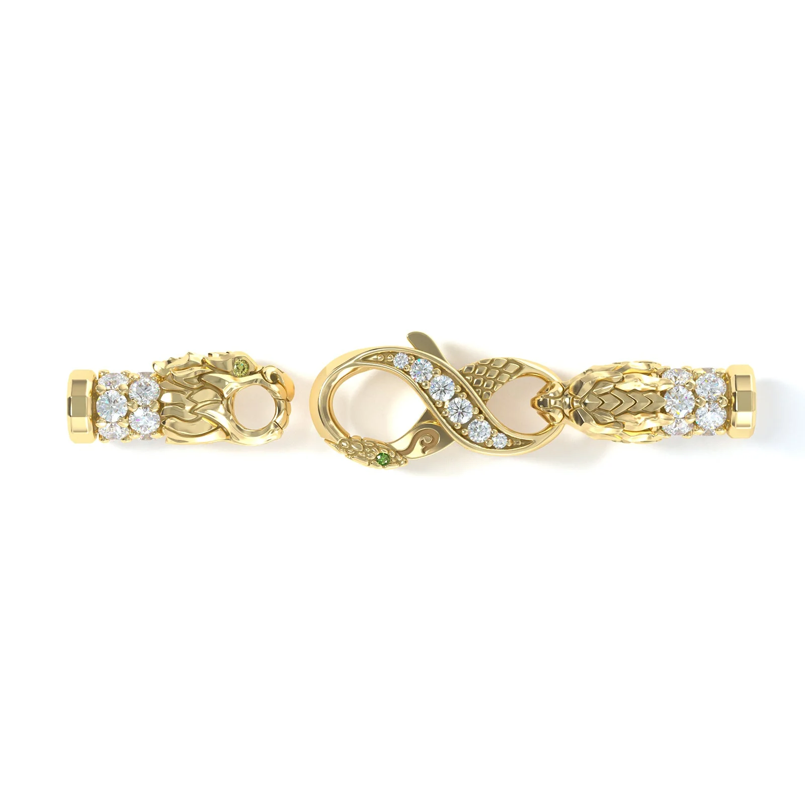 4mm Dragon King's Clasp, 10k Yellow Gold
