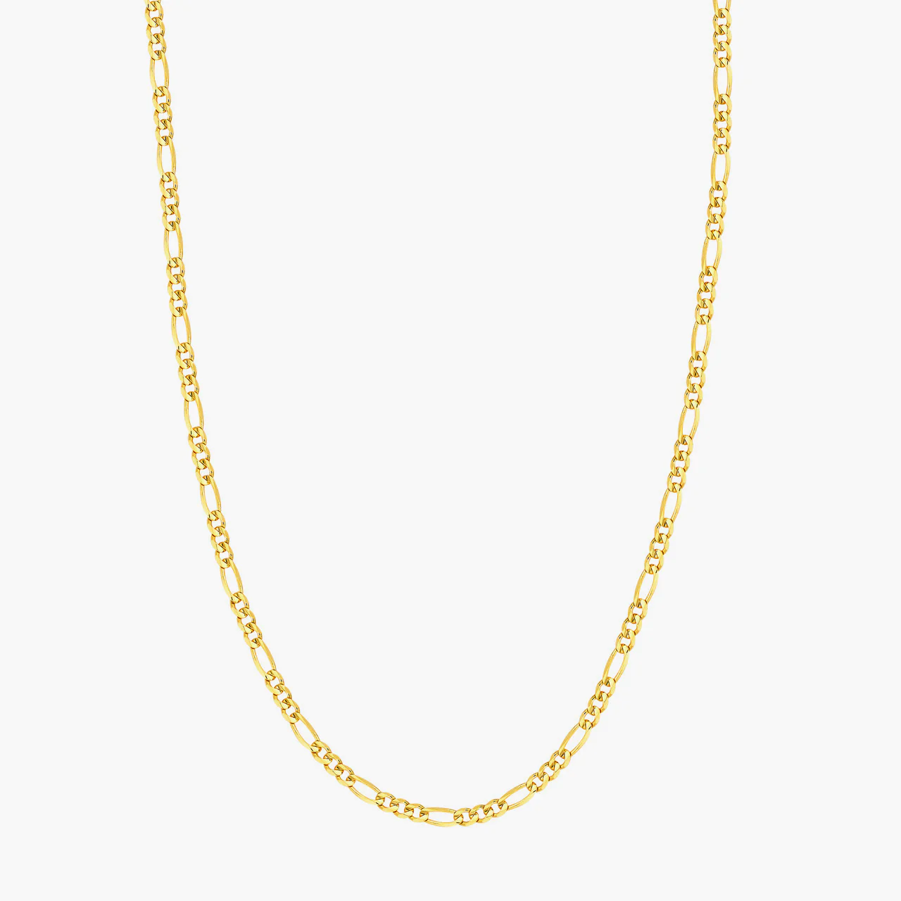 4mm Figaro Chain, 14k Yellow Gold