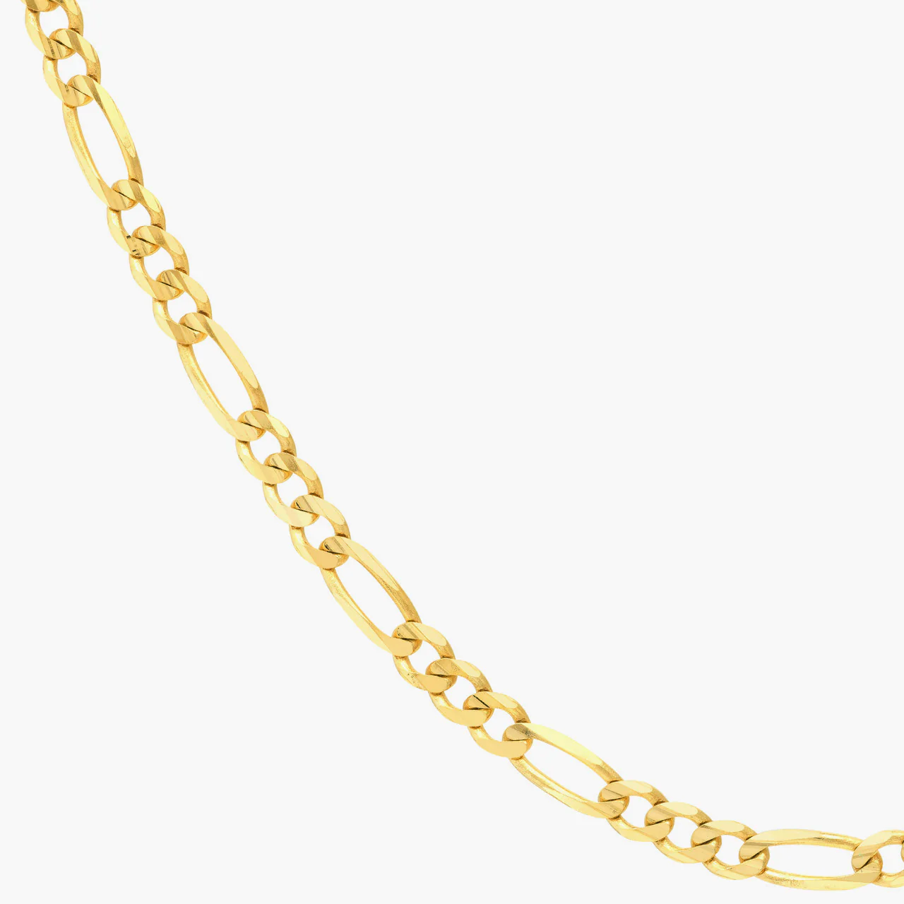 4mm Figaro Chain, 14k Yellow Gold - Image 2