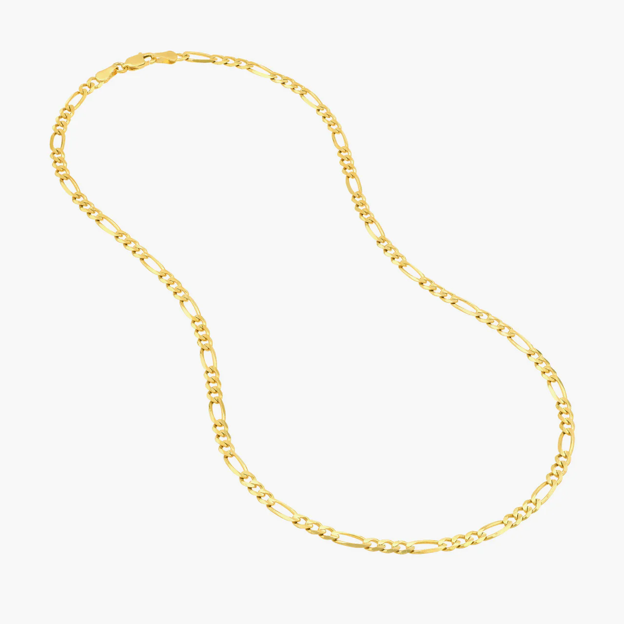 4mm Figaro Chain, 14k Yellow Gold - Image 3