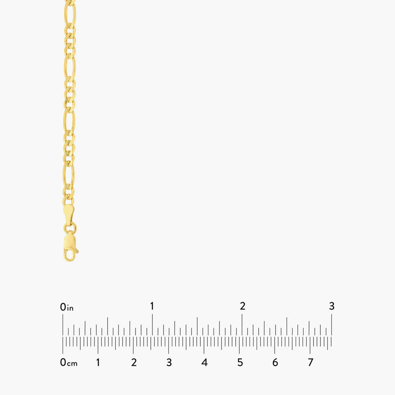 4mm Figaro Chain, 14k Yellow Gold - Image 5
