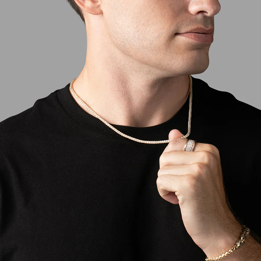 4mm Ice Chain, 14k Gold (Two Tone) - Image 5