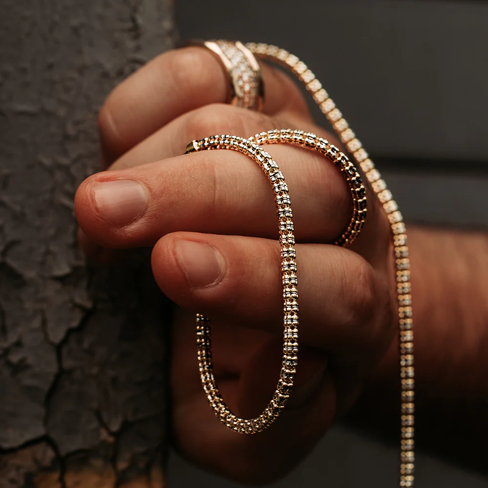 4mm Ice Chain, 14k Gold (Two Tone) - Image 6