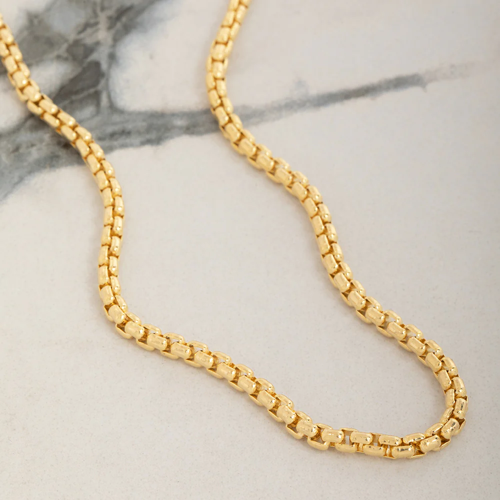 4mm Round Box Chain, 14k Yellow Gold - Image 3