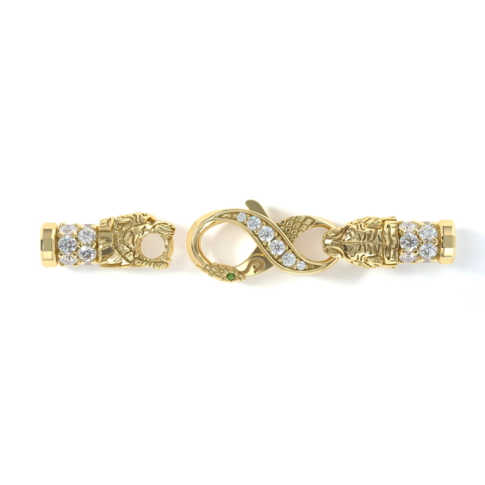 4mm Tiger King's Clasp, 10k Yellow Gold