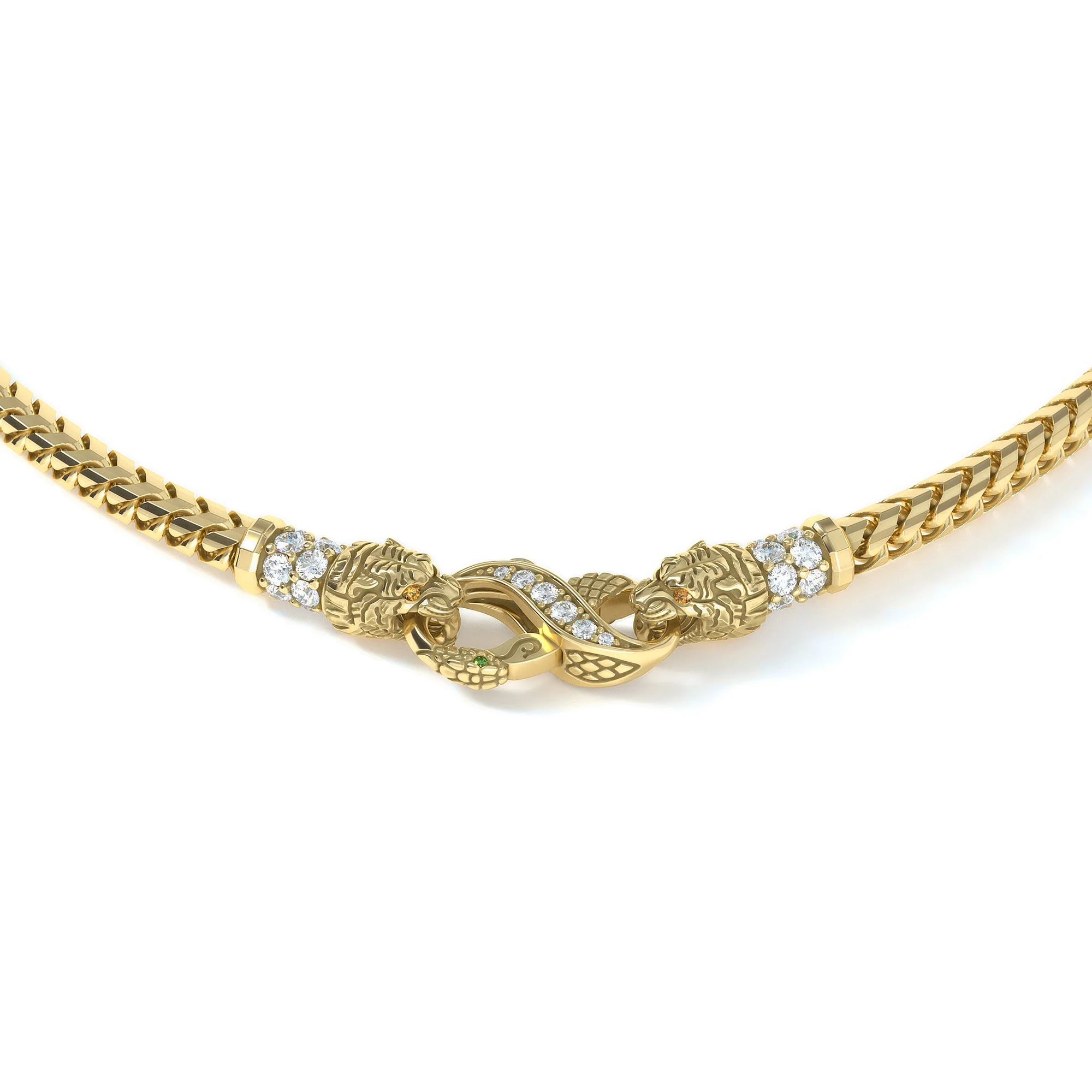4mm Tiger King's Clasp, 14k Yellow Gold - Image 2