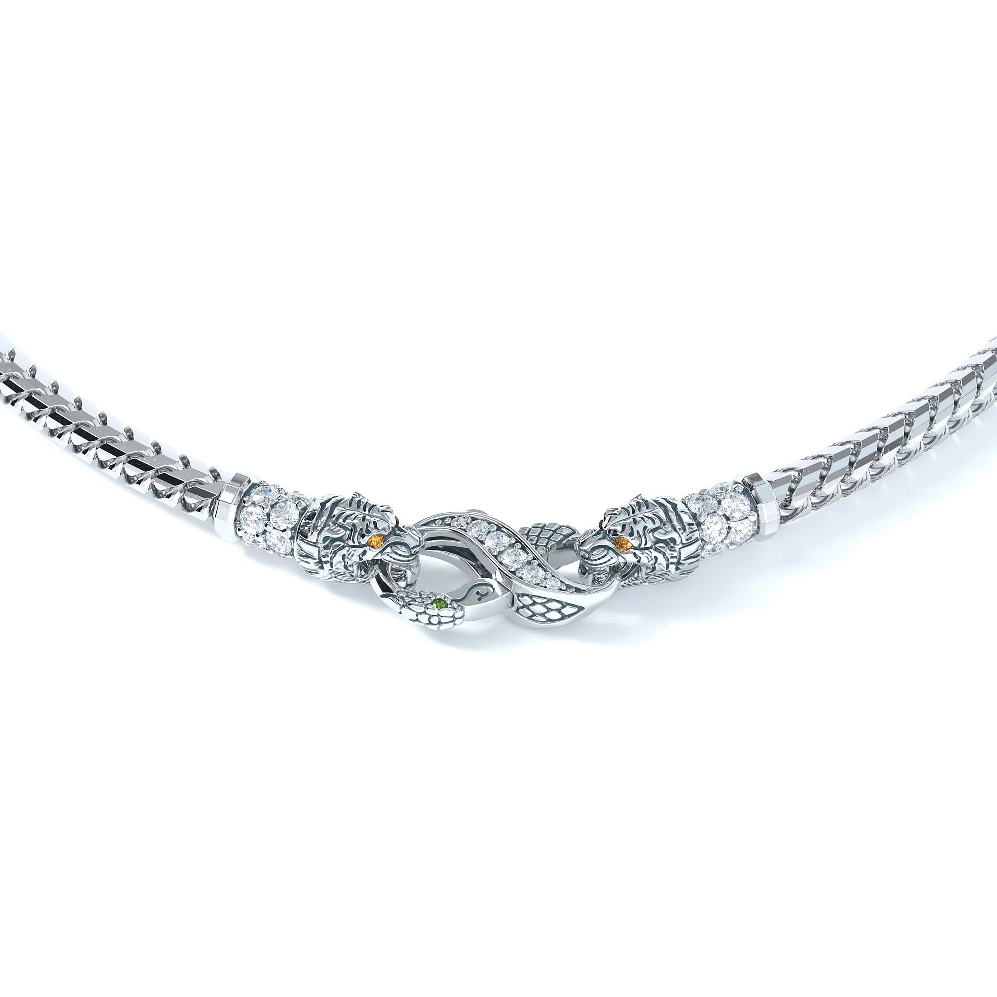 4mm Tiger King's Clasp, Platinum - Image 2