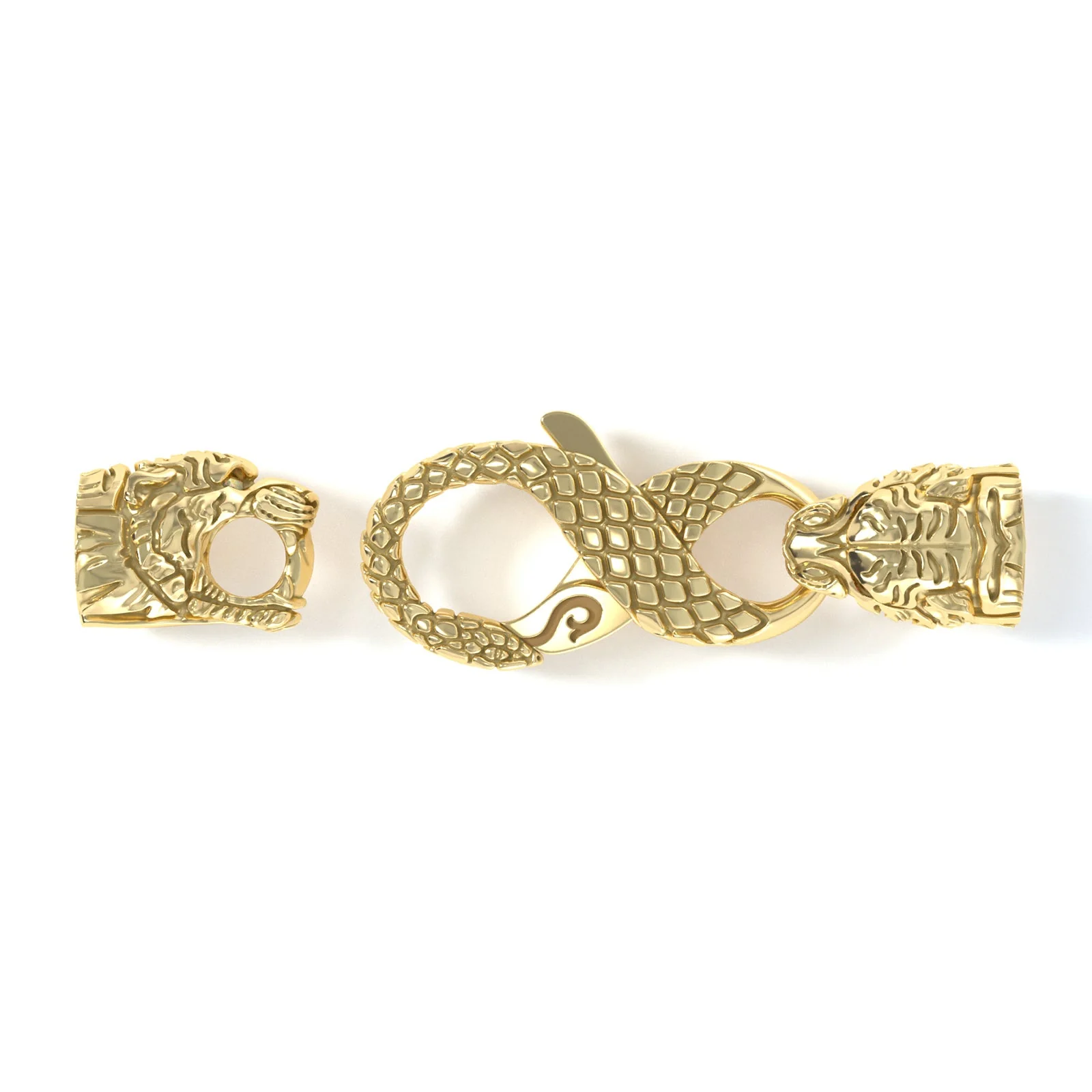 4mm Tiger Signature Clasp, 10k Yellow Gold