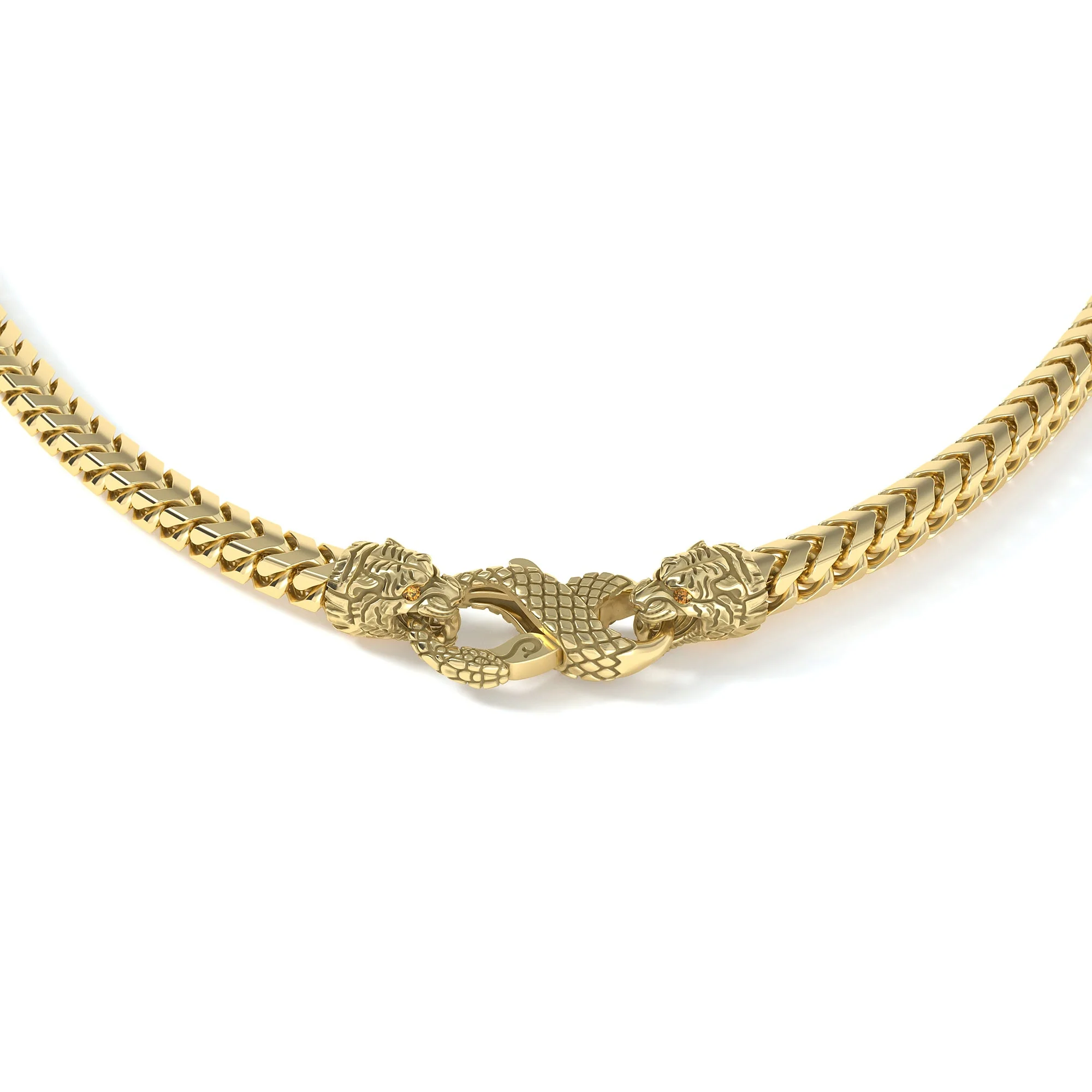4mm Tiger Signature Clasp, 14k Yellow Gold - Image 2