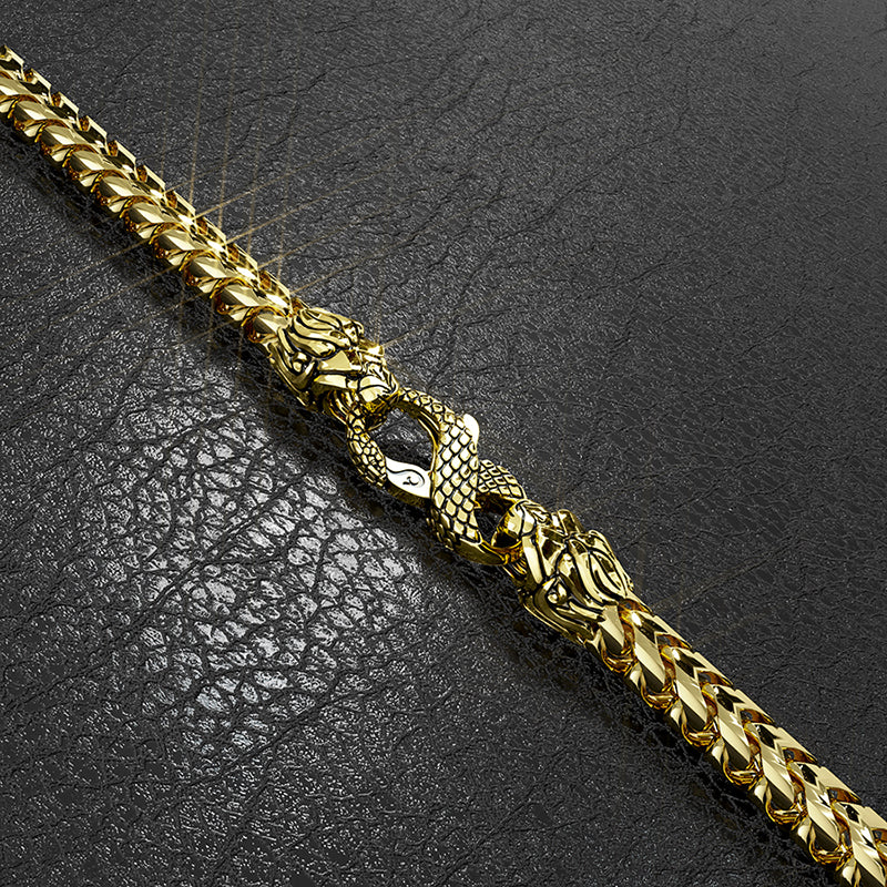 5mm Diamond Cut Franco Bracelet, 14k Yellow Gold - Image 4