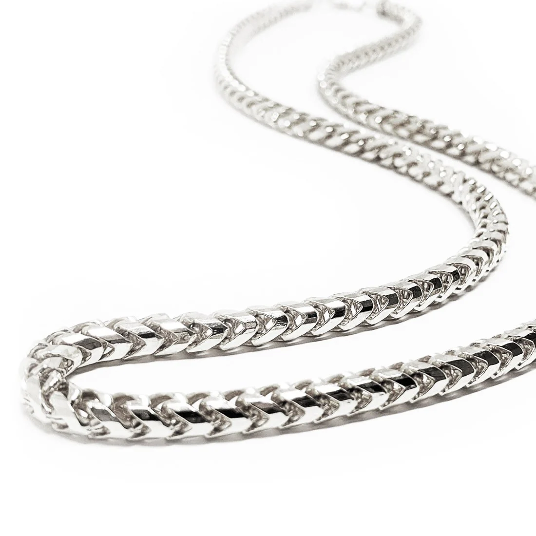 5mm Diamond Cut Franco Chain, 14k White Gold - Image 3