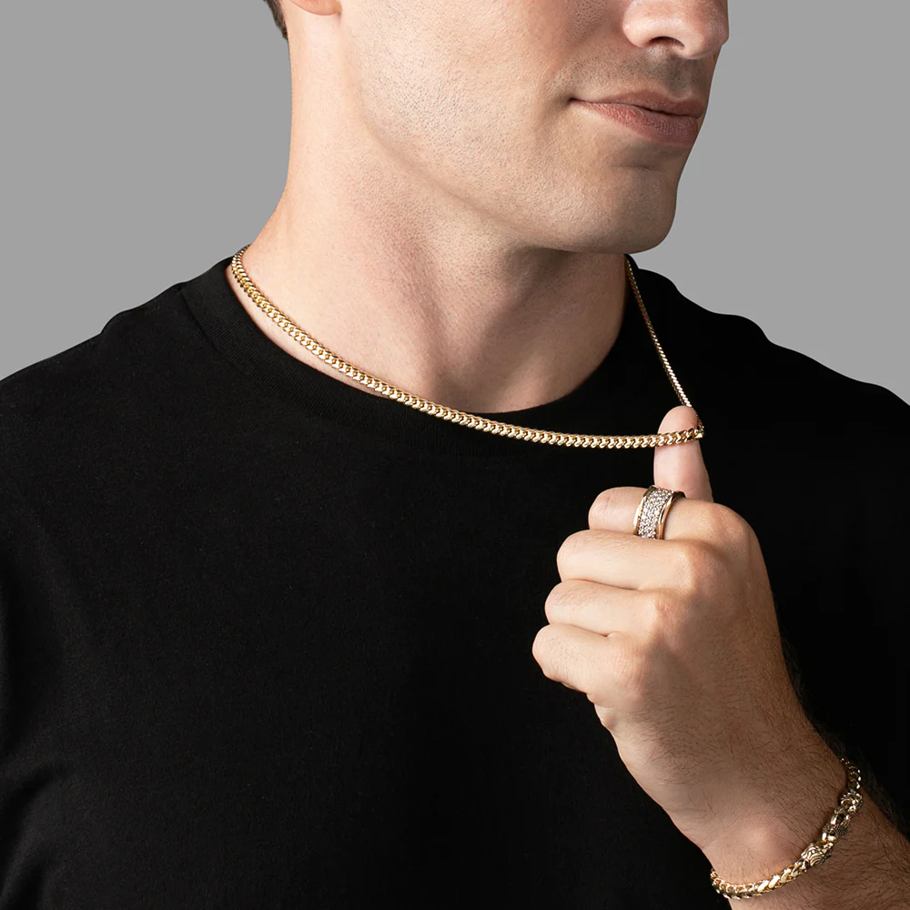 5mm Miami Cuban Link Chain, 14k Yellow Gold - Image 4