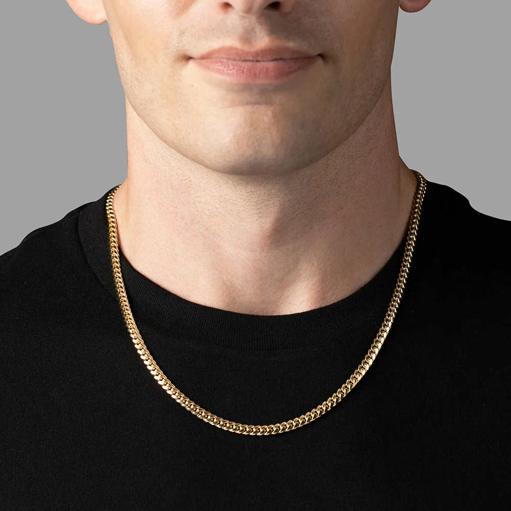 5mm Miami Cuban Link Chain, 14k Yellow Gold - Image 6