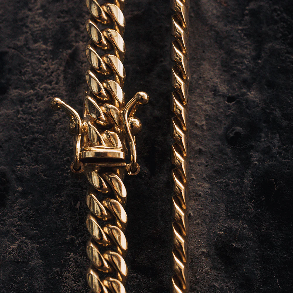5mm Miami Cuban Link Chain, 14k Yellow Gold - Image 7