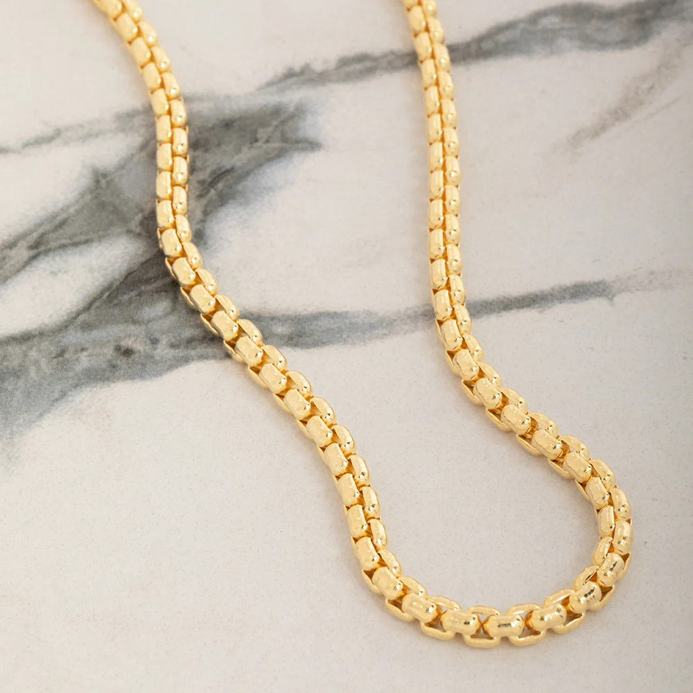 5mm Round Box Chain, 18k Yellow Gold - Image 4