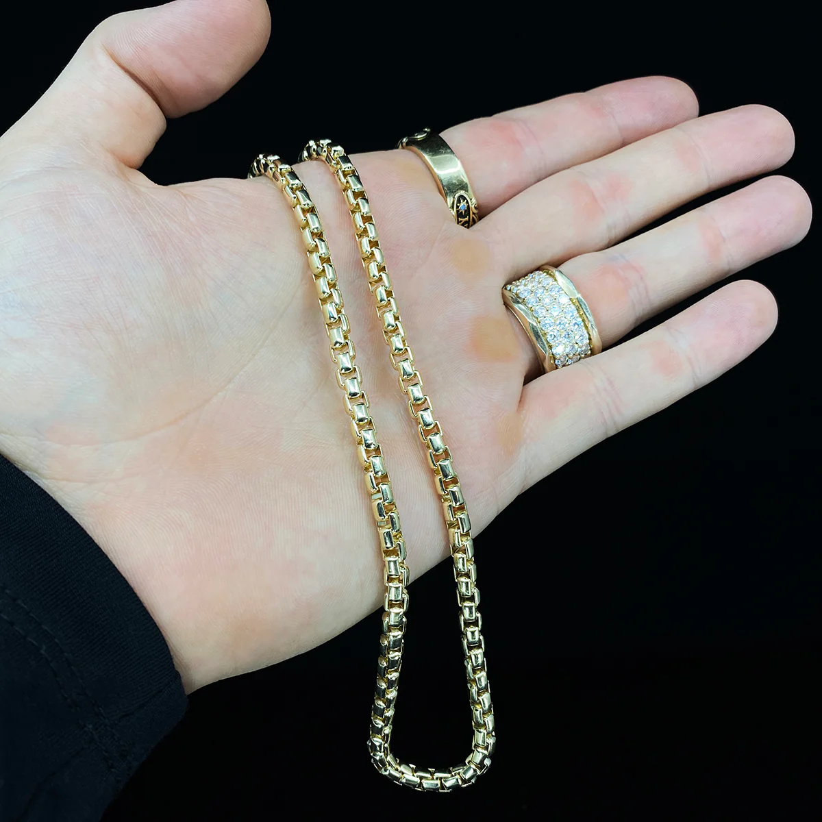 5mm Round Box Chain, 18k Yellow Gold - Image 9