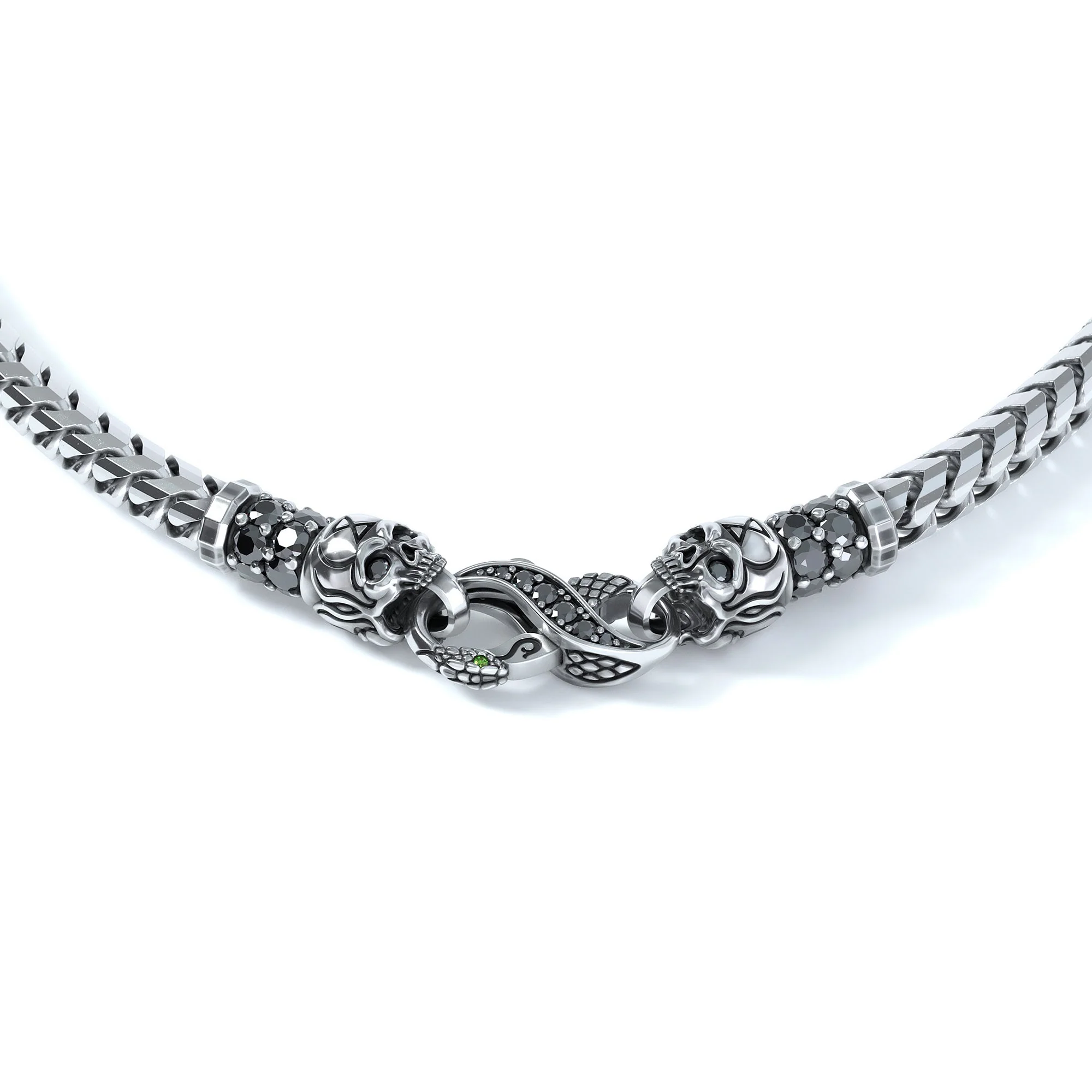 5mm Skull King's Clasp, Silver - Image 2