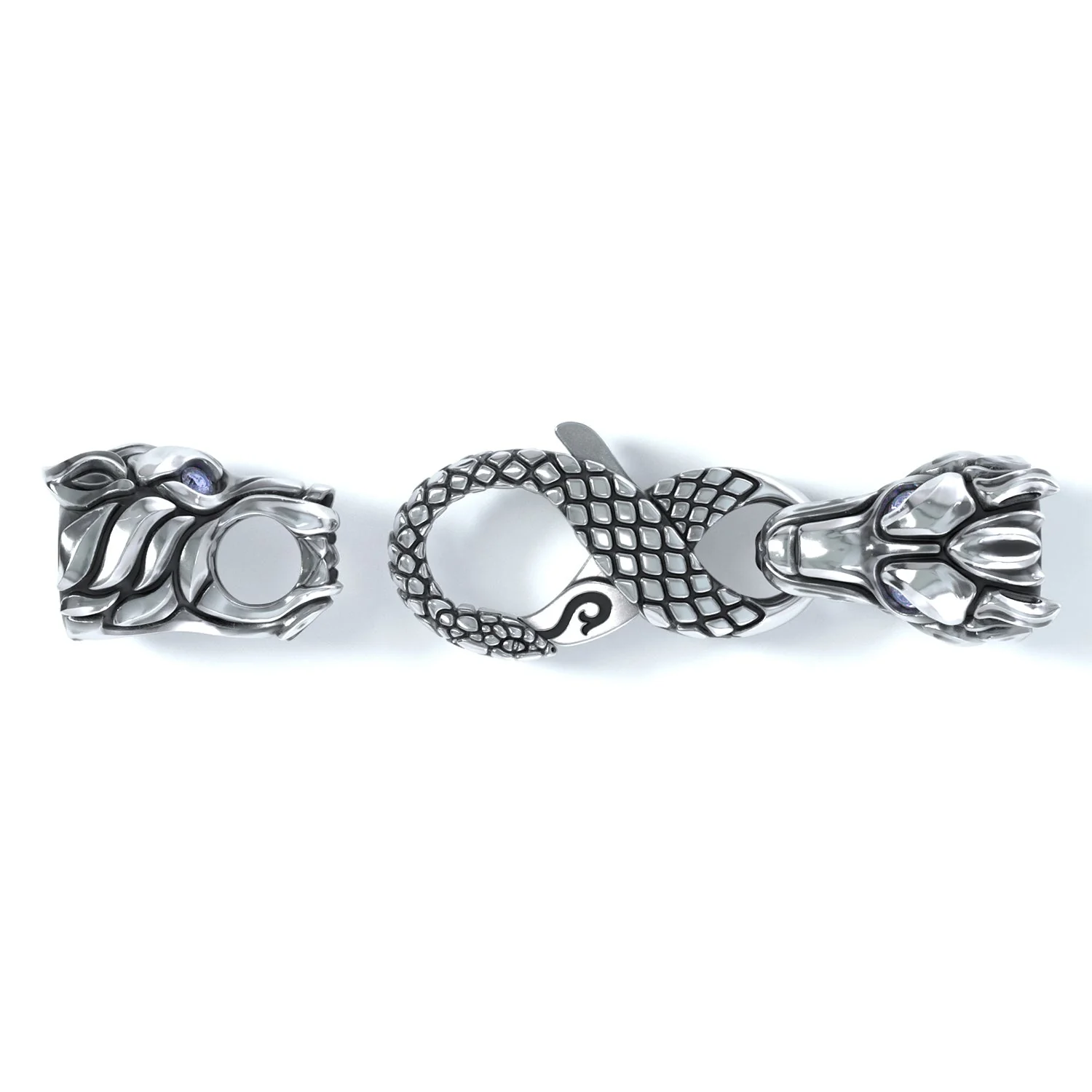5mm Wolf Signature Clasp, Silver
