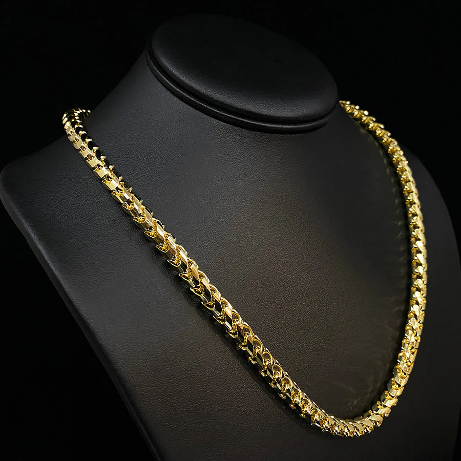 6.5mm Diamond Cut Franco Chain, 18k Yellow Gold - Image 5