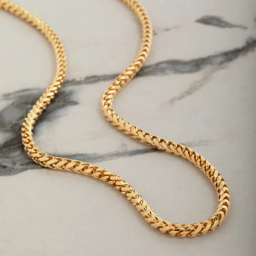 5mm Diamond Cut Franco Chain, 14k Yellow Gold - Image 4