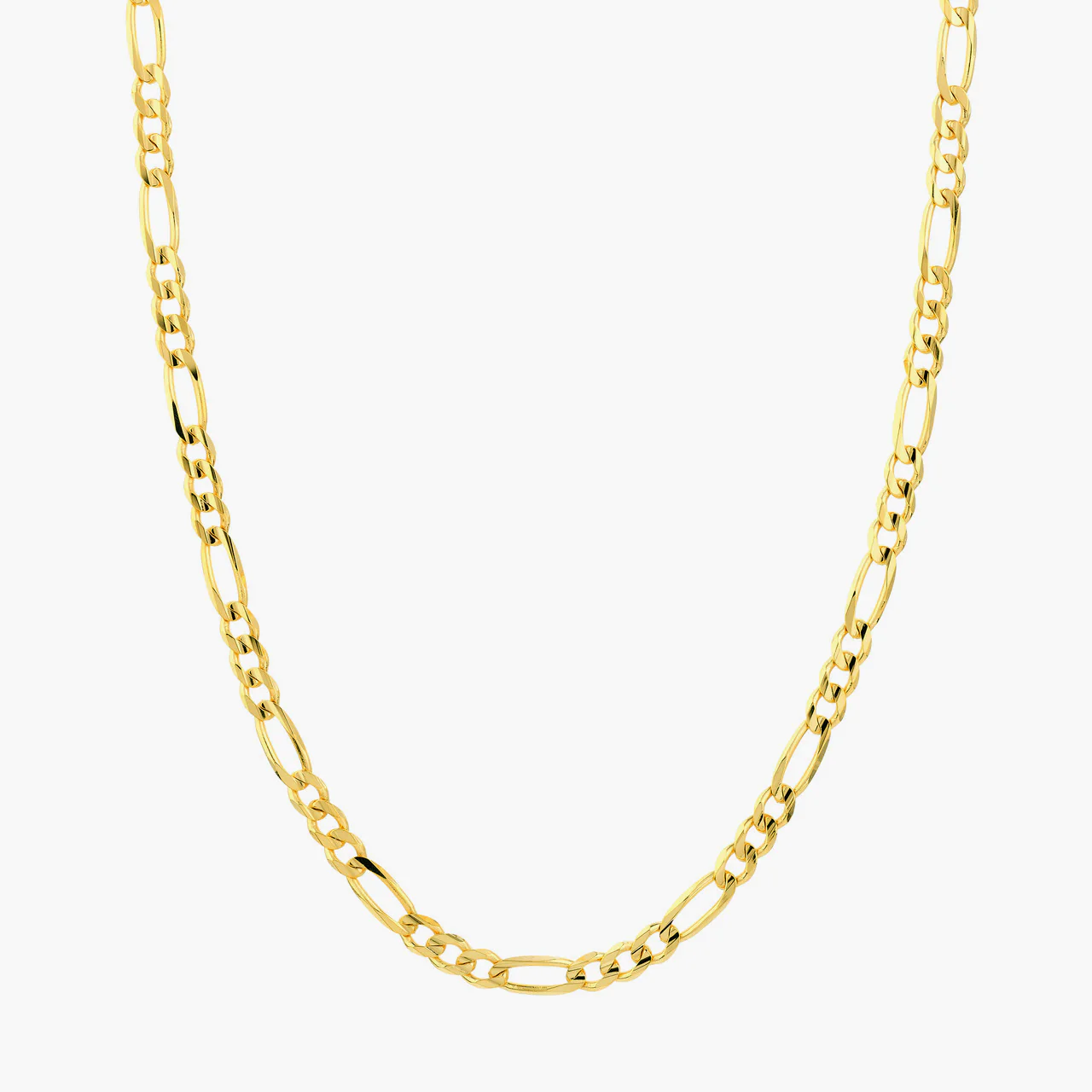 6mm Figaro Chain, 14k Yellow Gold