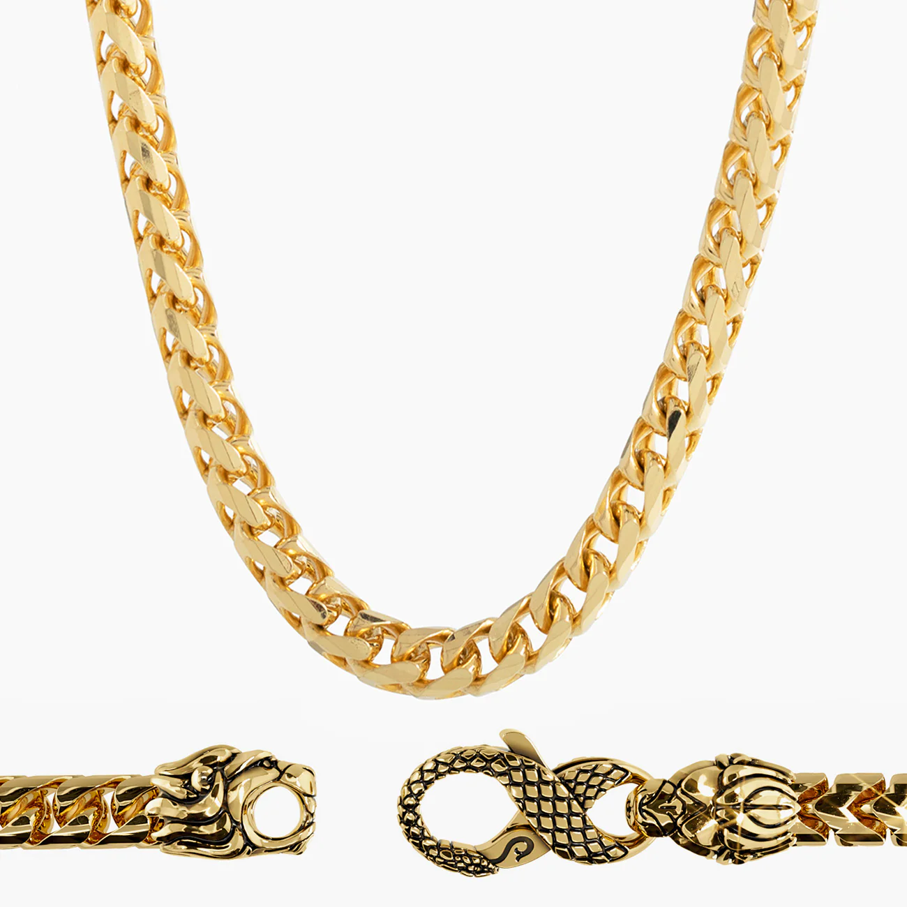 7mm Diamond Cut Franco Chain, 14k Yellow Gold - Image 3