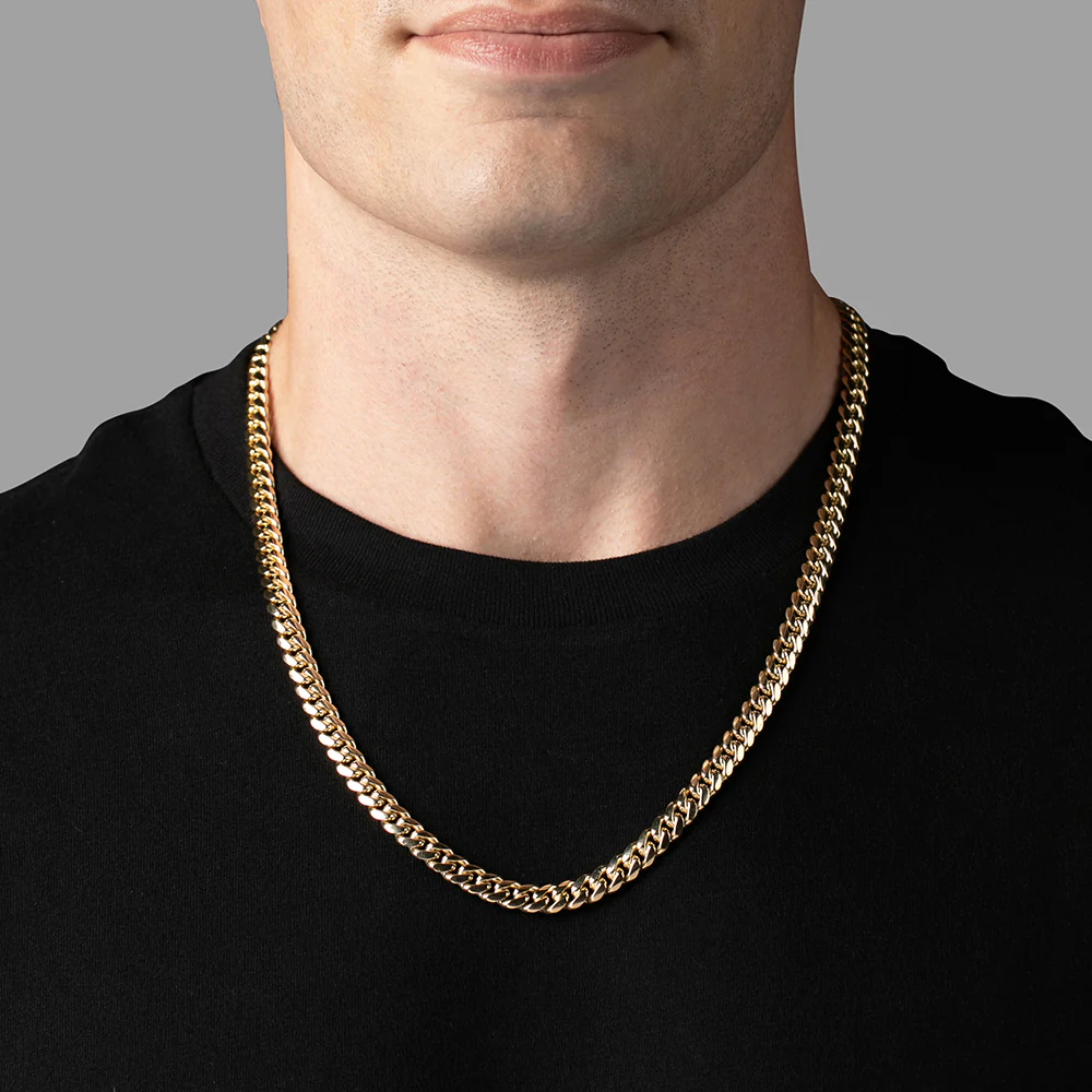 7mm Miami Cuban Link Chain, 14k Yellow Gold - Image 4