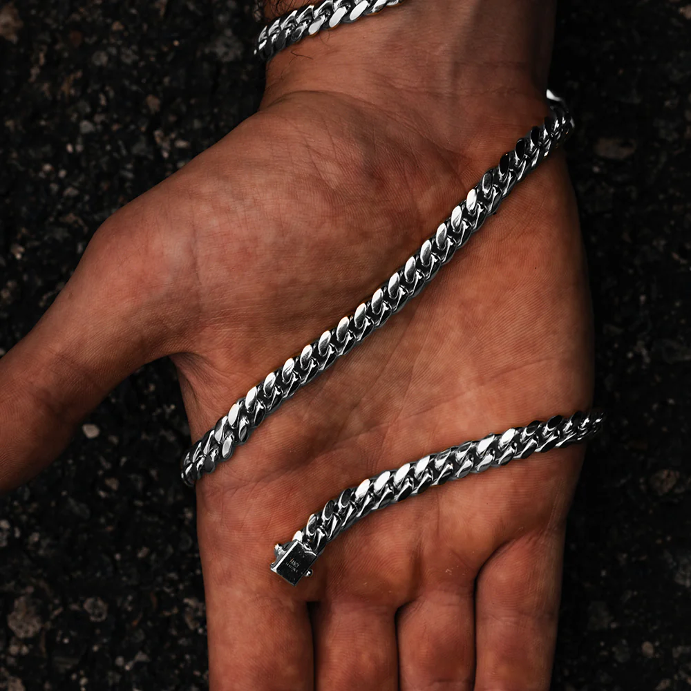 7mm Silver Miami Cuban Link Chain - Image 4