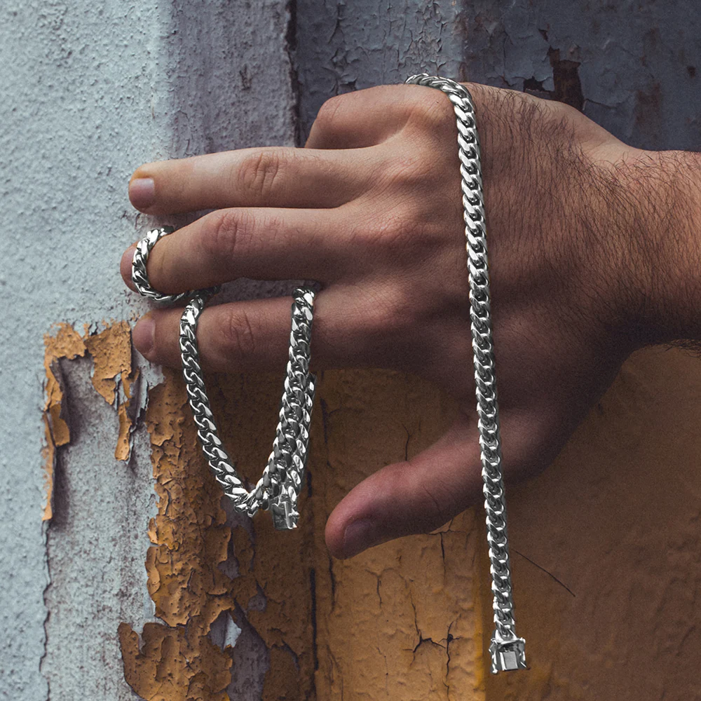 7mm Silver Miami Cuban Link Chain - Image 5