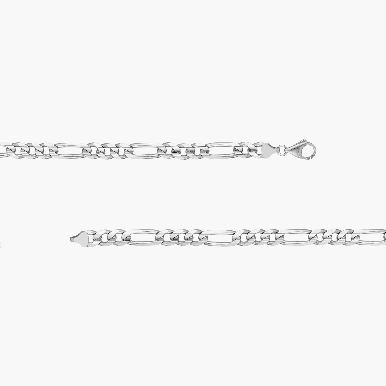 8mm Silver Figaro Chain - Image 5