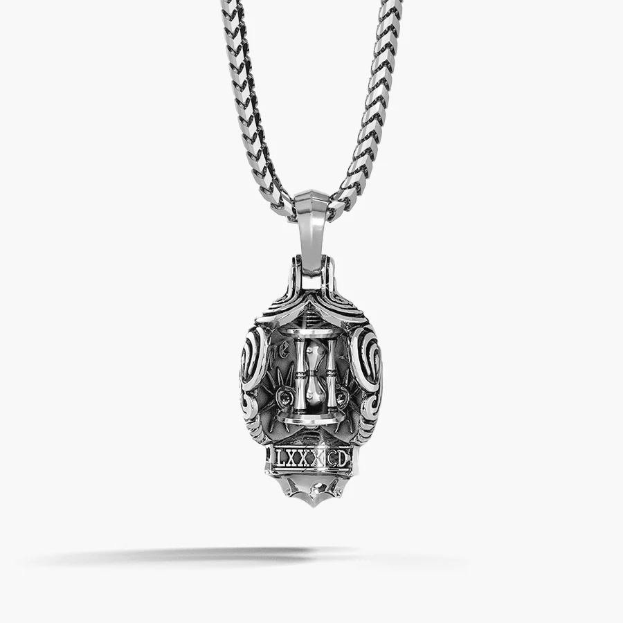 Carpe Diem, Platinum Skull Pendant with Diamonds - Image 2