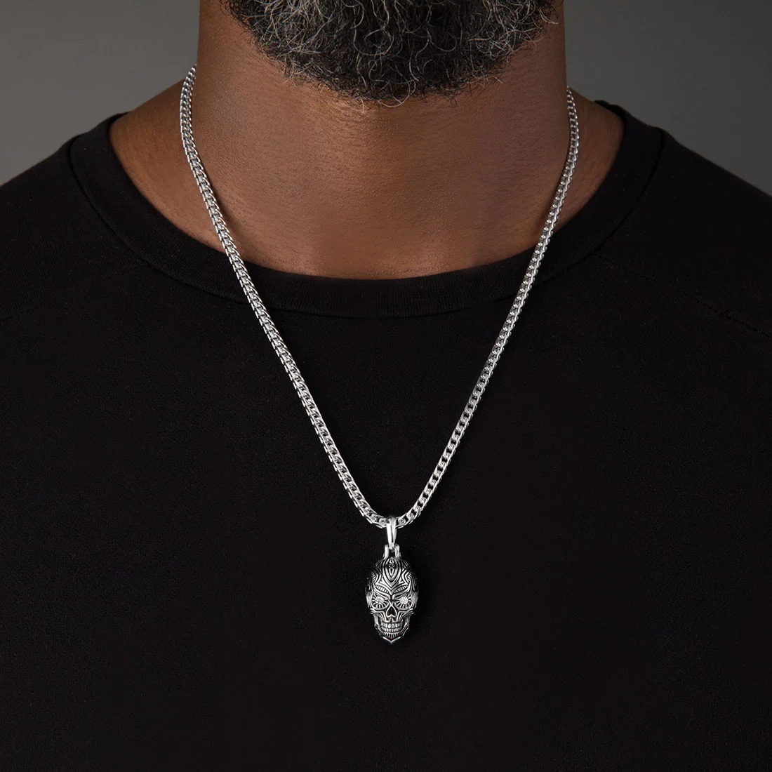 Carpe Diem, Platinum Skull Pendant with Diamonds - Image 7