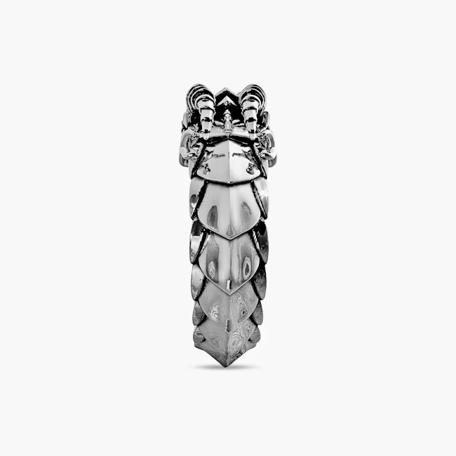 Dragon, Silver Ring with Red Garnet Eyes - Image 7
